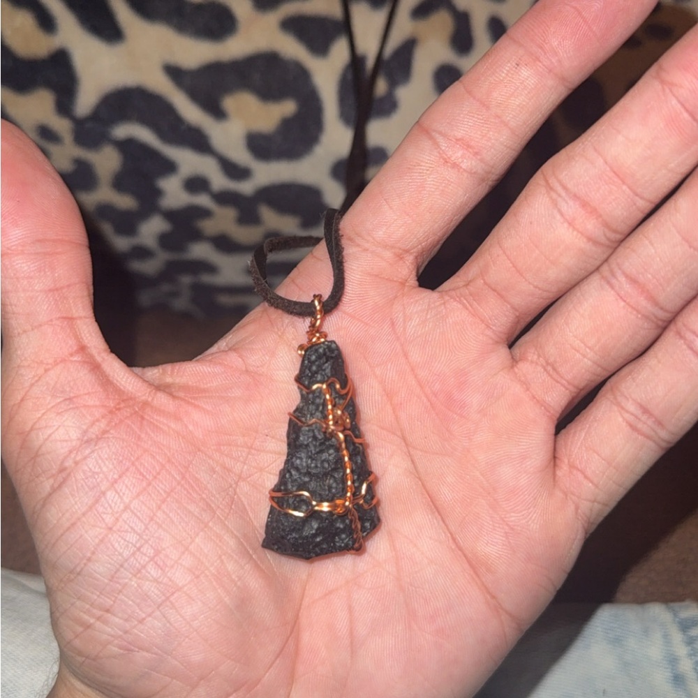 Black Stone Pendant Necklace